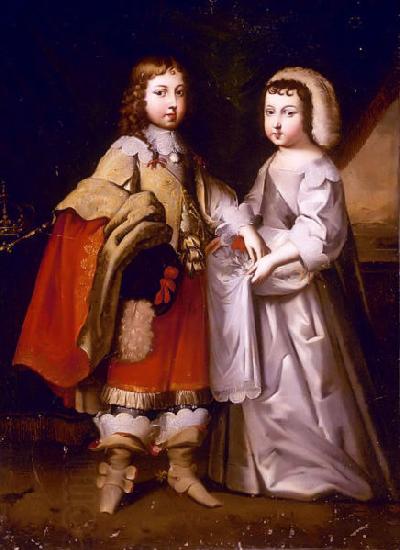 unknow artist Portrait of Louis XIV and his brother China oil painting art